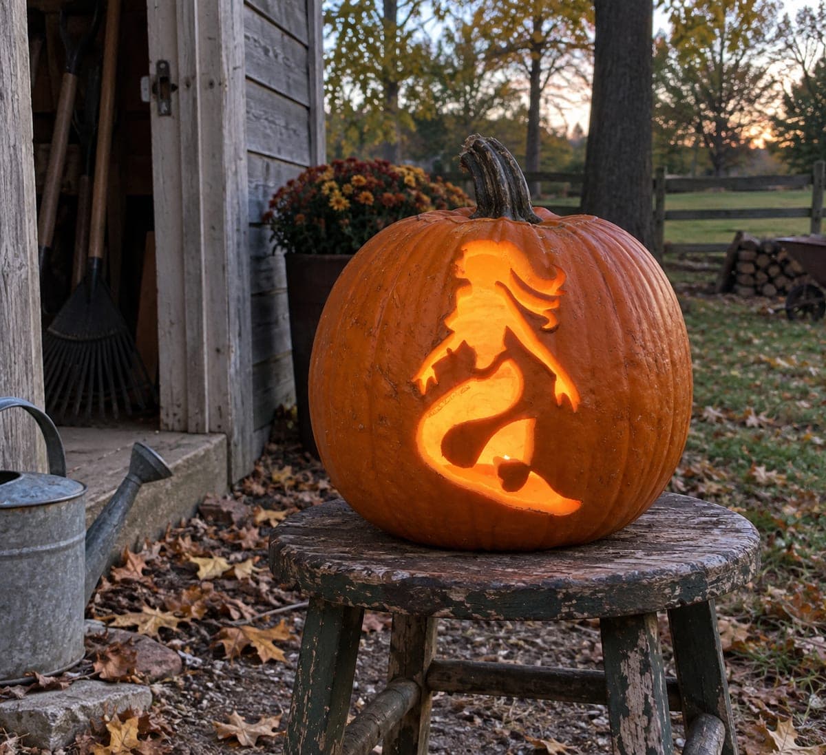 Flowing Mermaid Profile Pumpkin — process shot 2 of 2