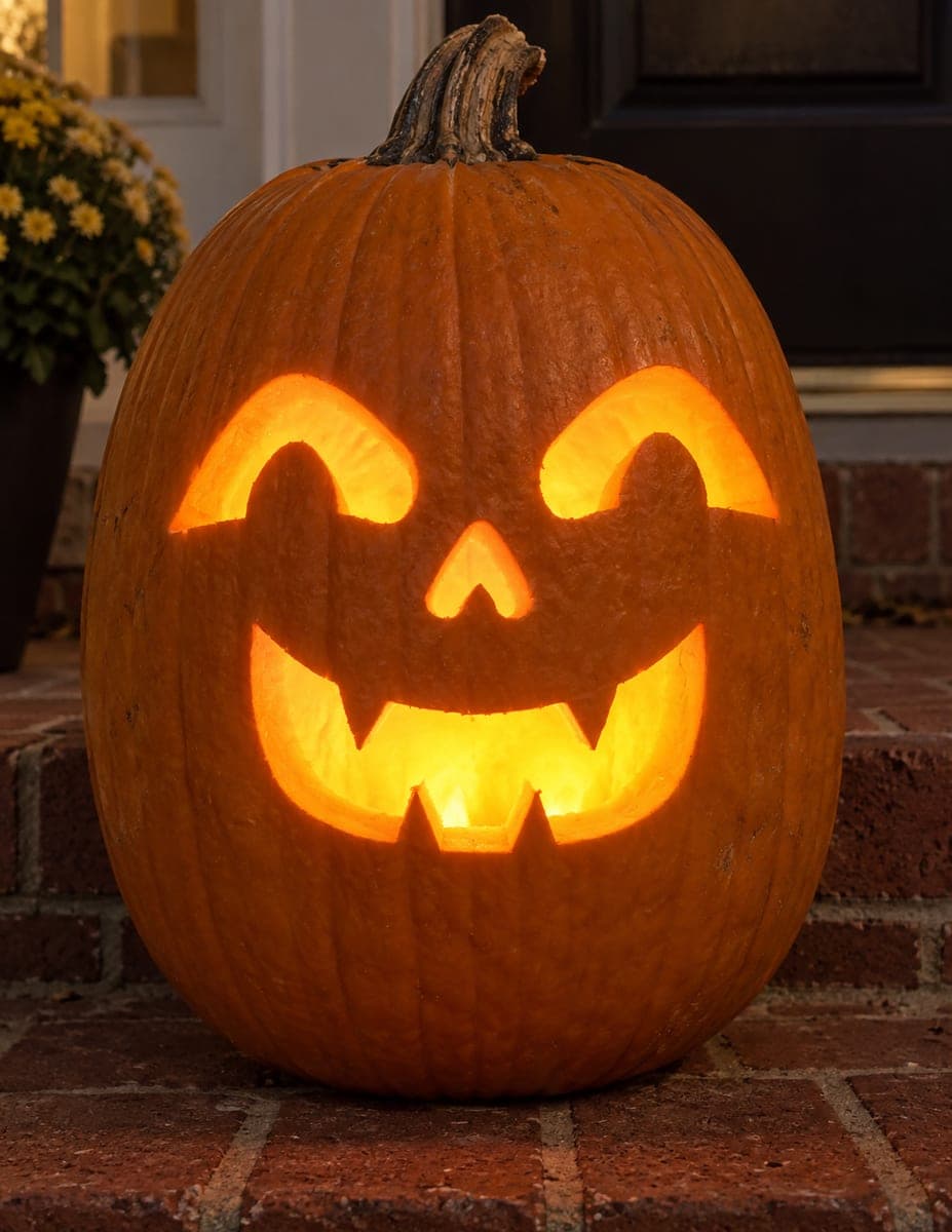 Happy Crescent-Eyed Jack-O-Lantern Pumpkin