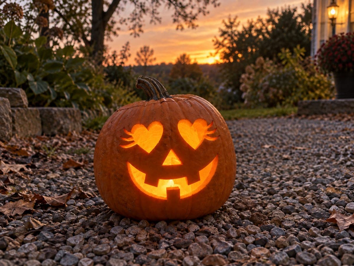 Heart-Eyed Happy Jack-O-Lantern Pumpkin