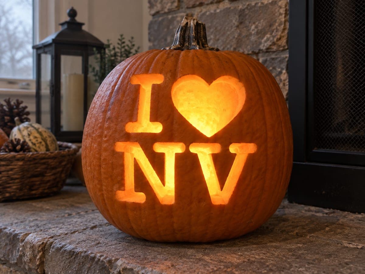 I Love Nevada Heart Lettering Pumpkin