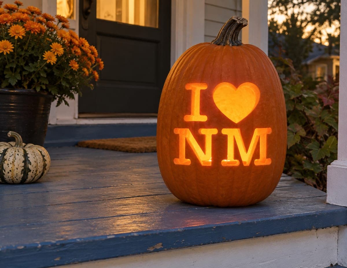 I Love New Mexico Heart Lettering Pumpkin