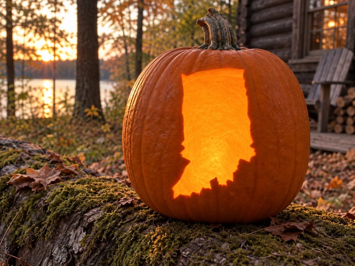 Indiana State Outline Pumpkin