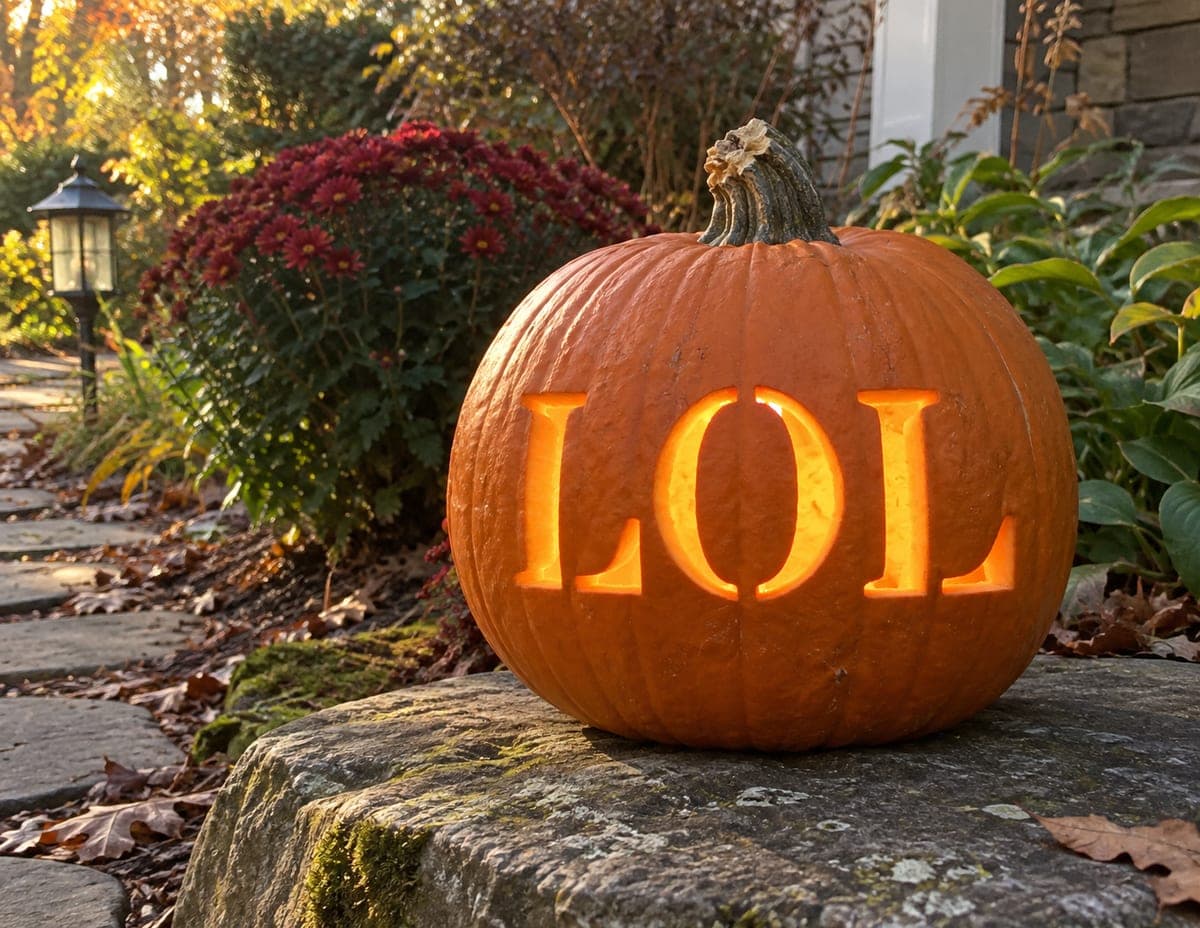 Large LOL Lettering Pumpkin