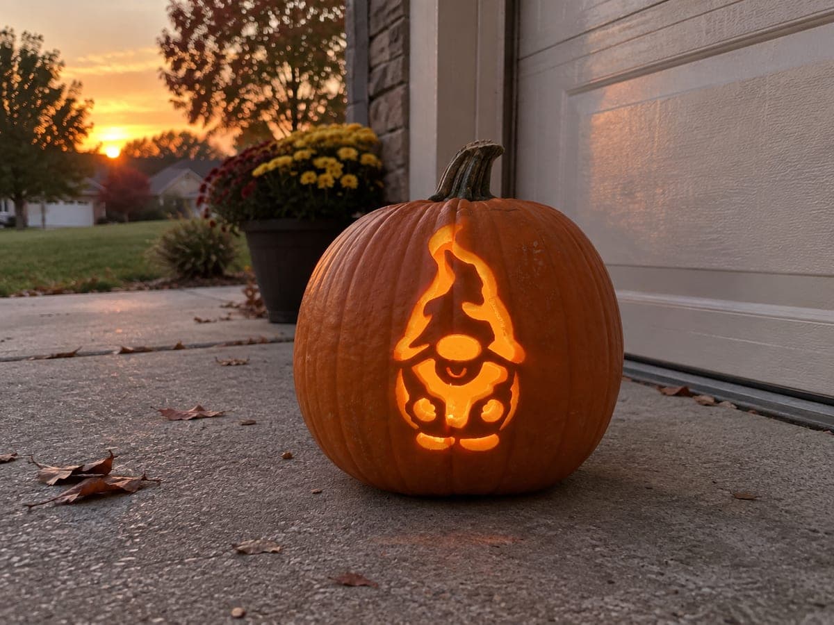 Little Pointed-Hat Gnome Pumpkin