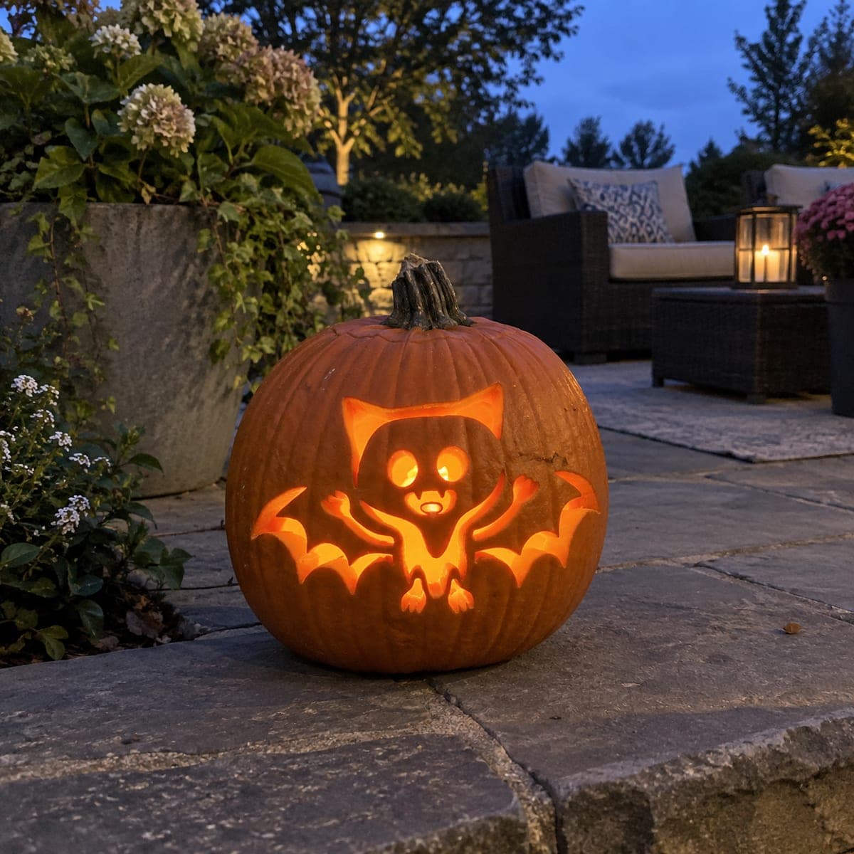 Little Round-Eyed Bat Pumpkin