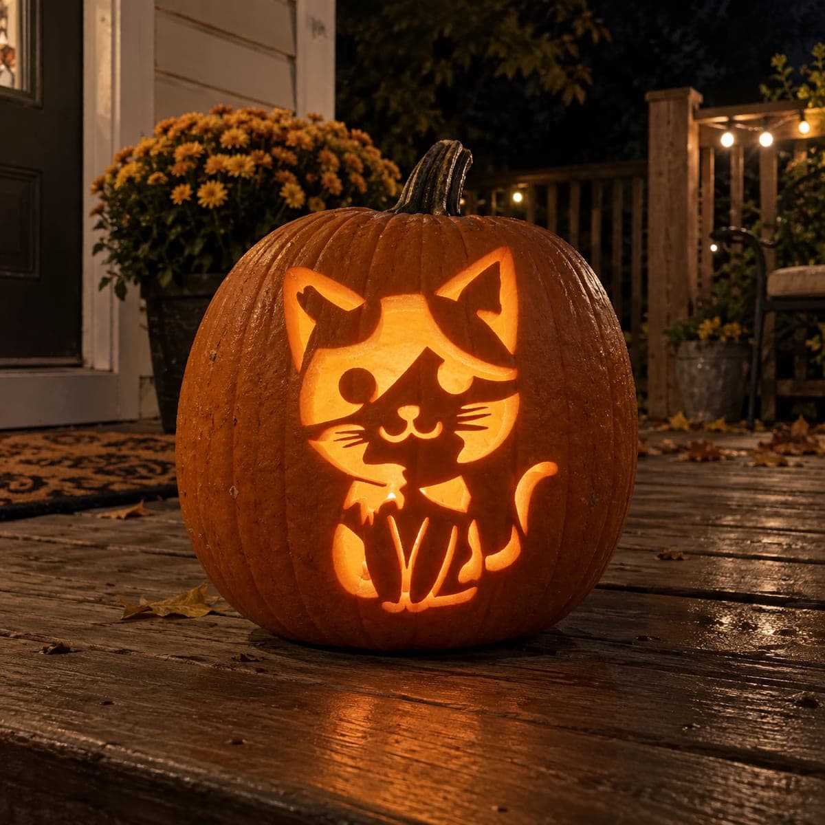 Little Seated Kitten Pumpkin