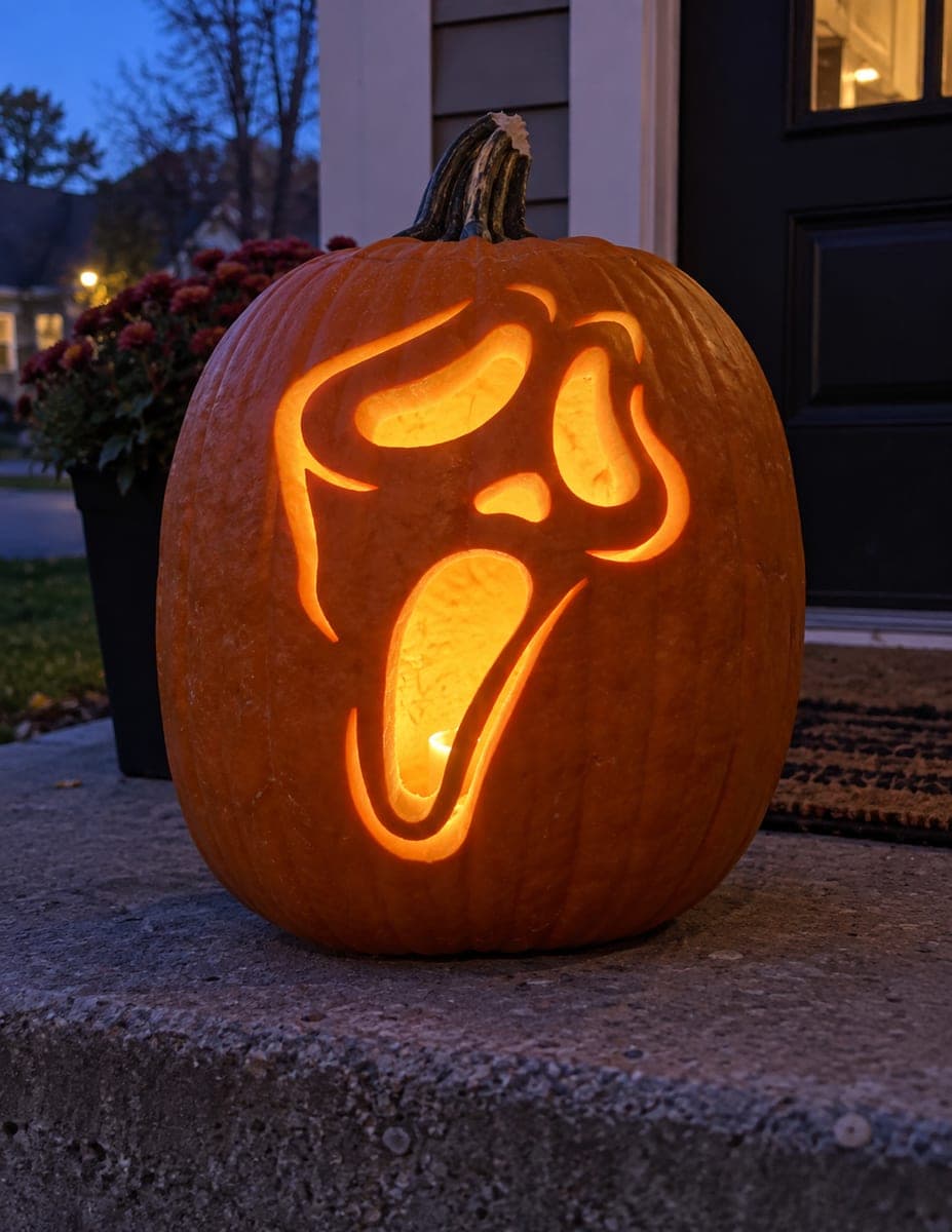 Long-Mouthed Scream Mask Pumpkin