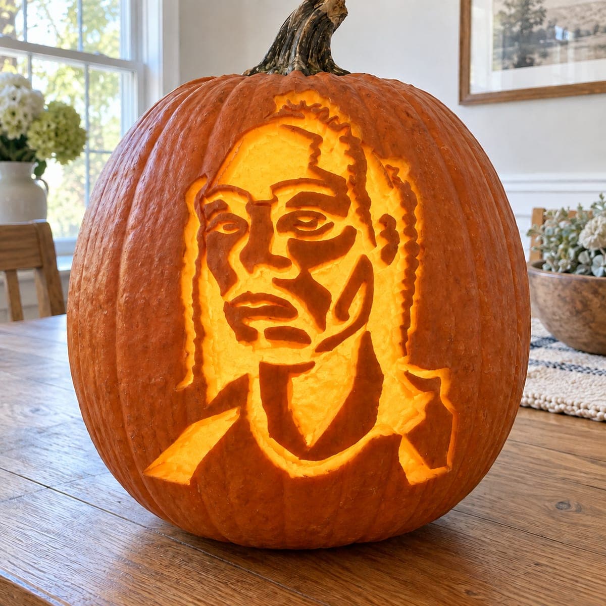Long-Necked Serious Portrait Pumpkin