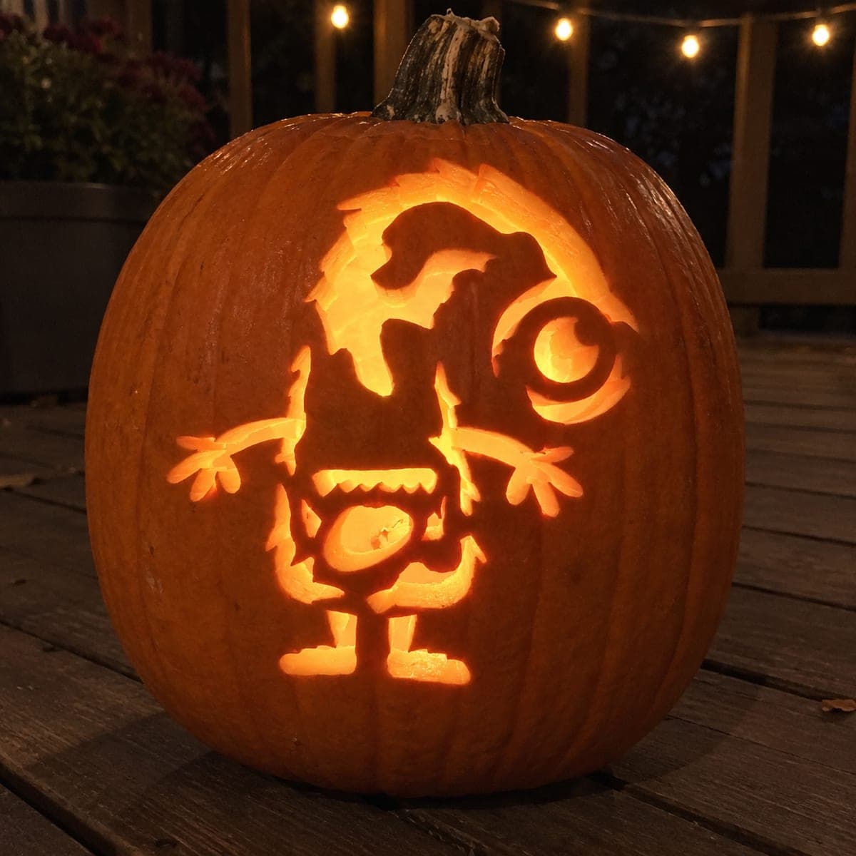 Lopsided One-Eyed Monster Pumpkin