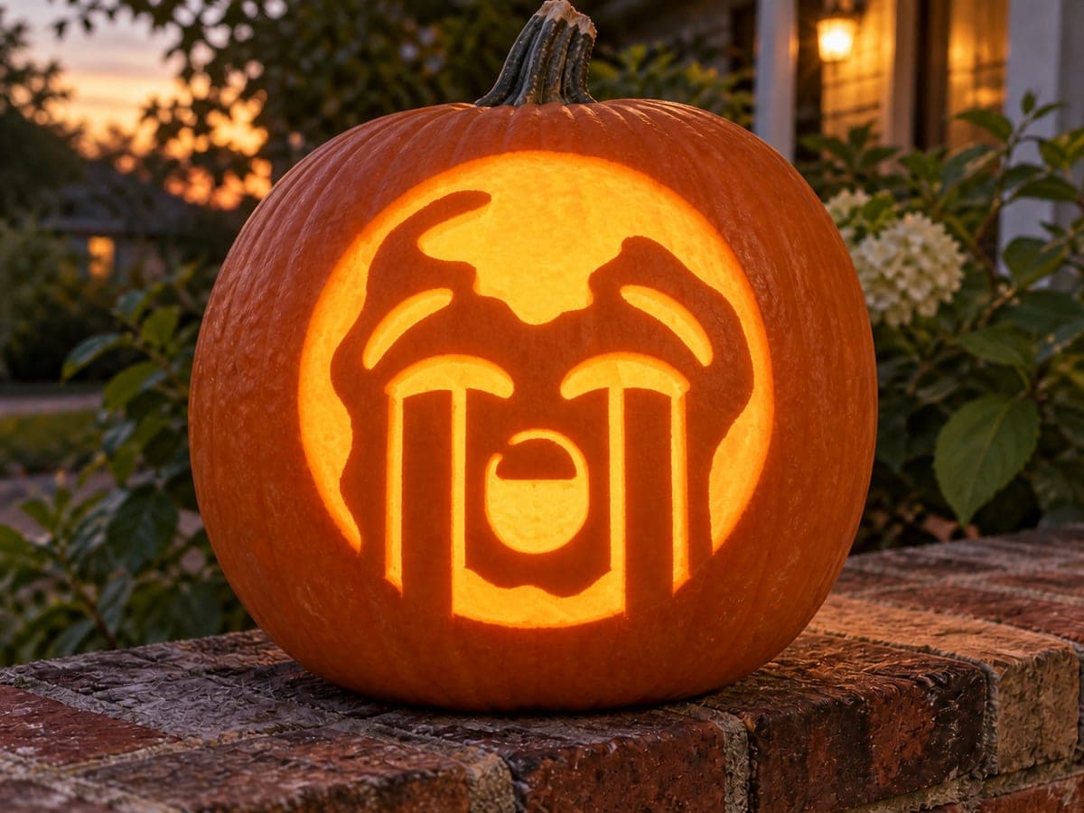 Loudly Crying Emoji Pumpkin