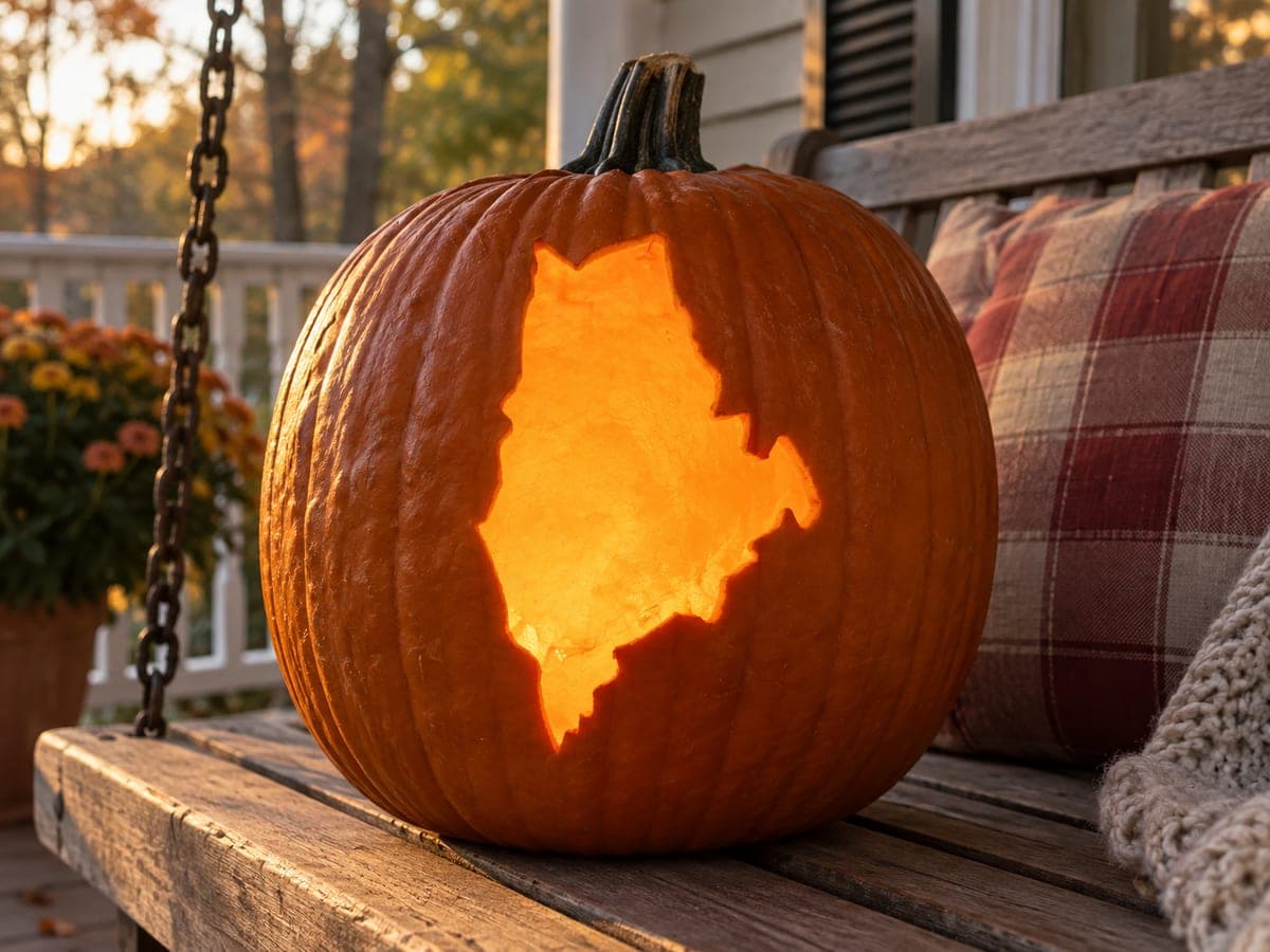 Maine State Outline Pumpkin