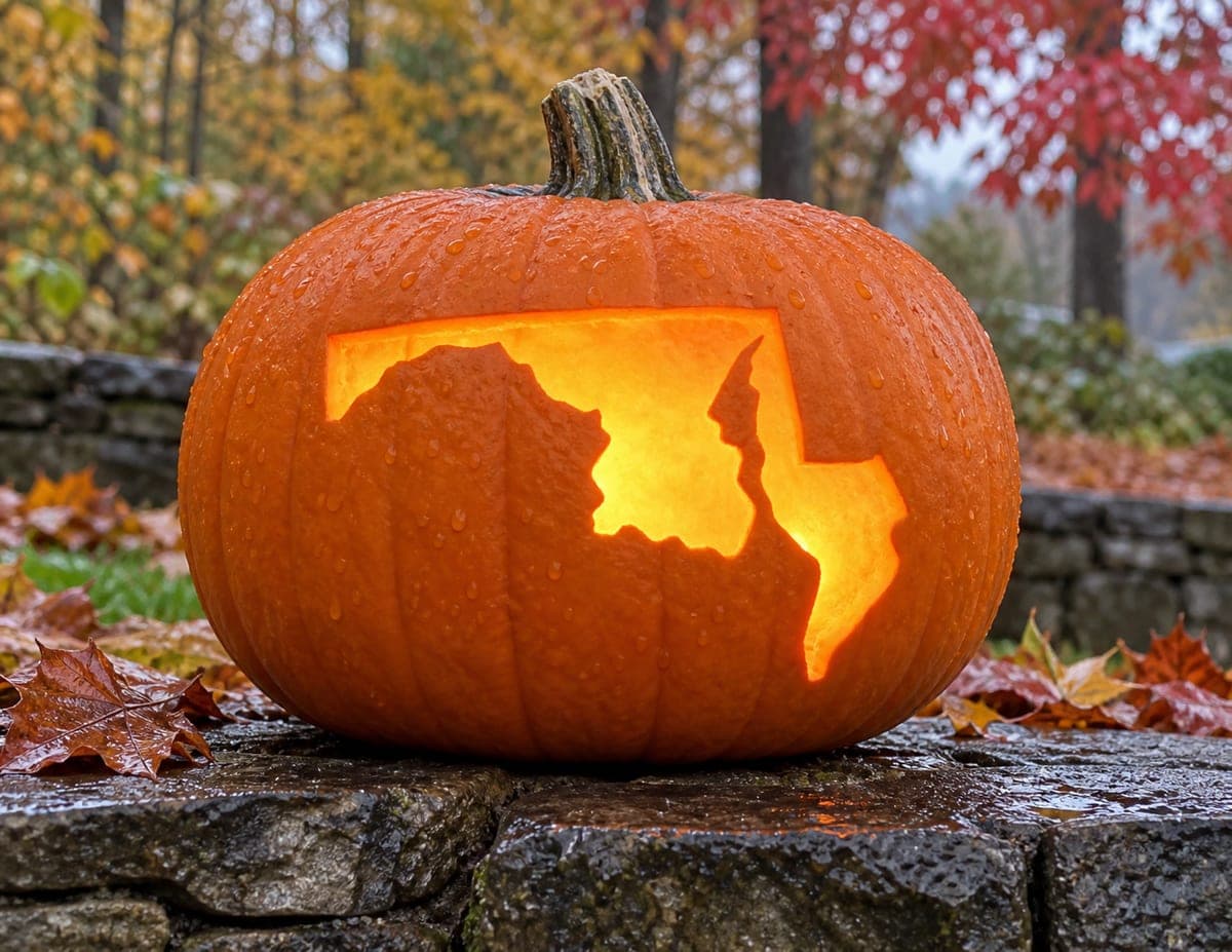 Maryland State Map Pumpkin