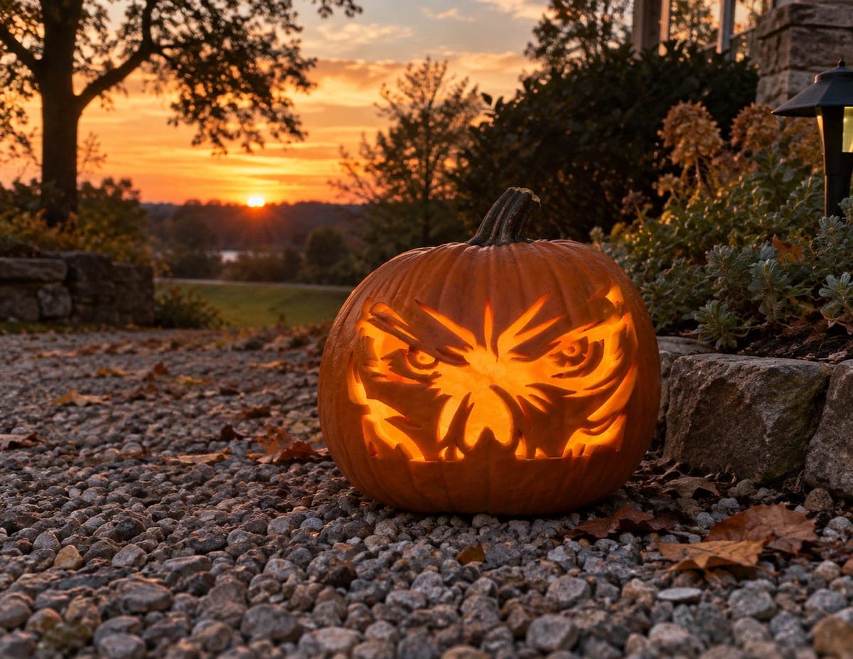 Menacing Narrow Eyes Pumpkin — process shot 2 of 2