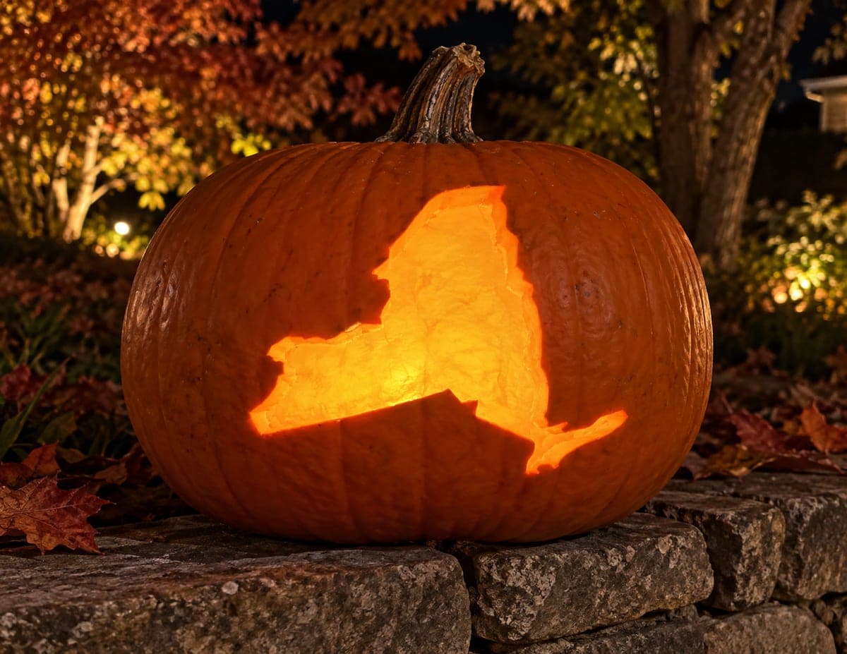New York State Silhouette Pumpkin