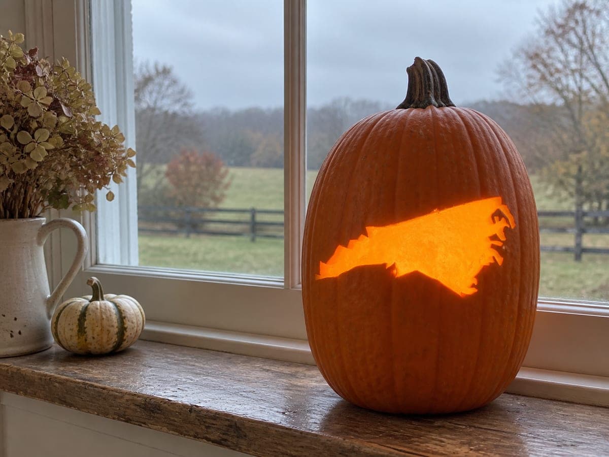 North Carolina State Map Pumpkin