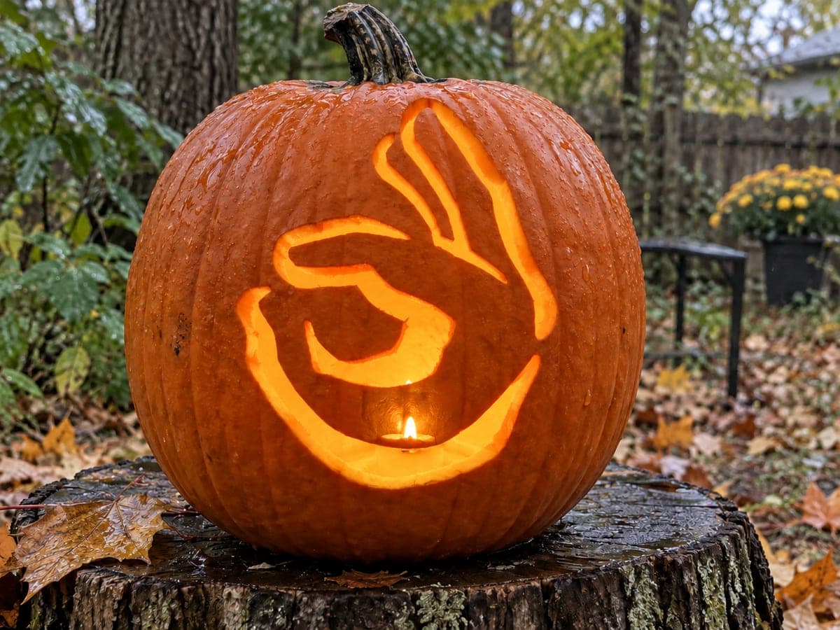 OK Hand Gesture Pumpkin