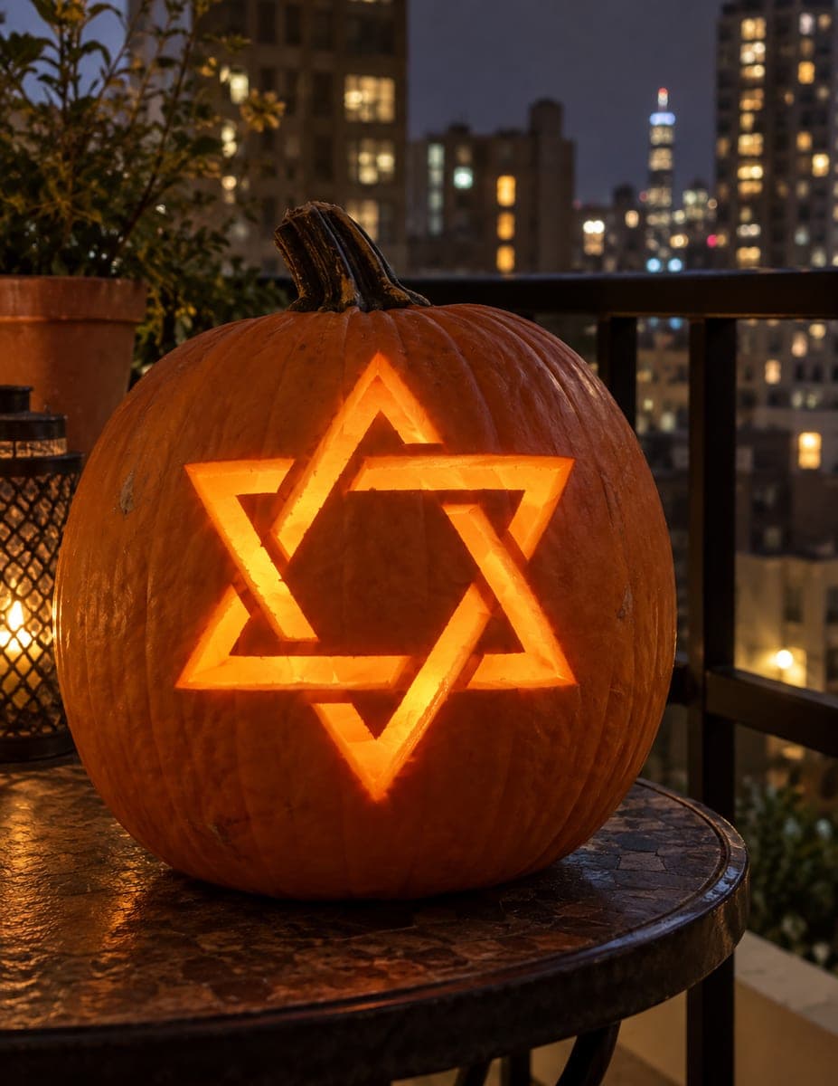 Outlined Star of David Pumpkin