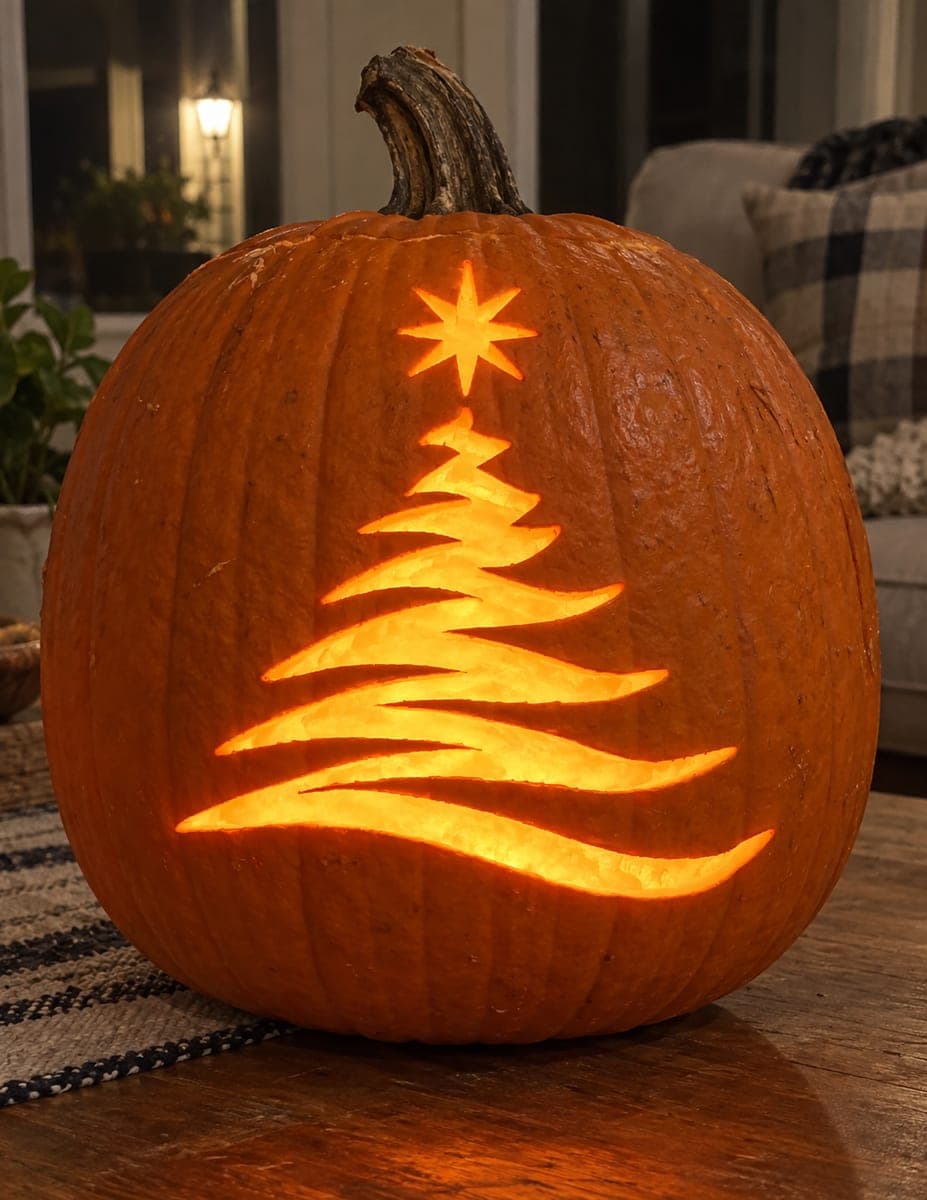 Ribbon Christmas Tree Pumpkin