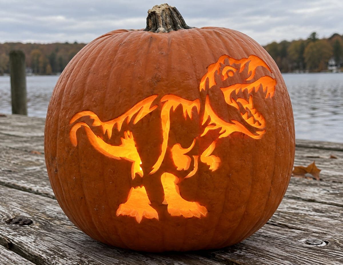 Roaring Tyrannosaurus Rex Pumpkin