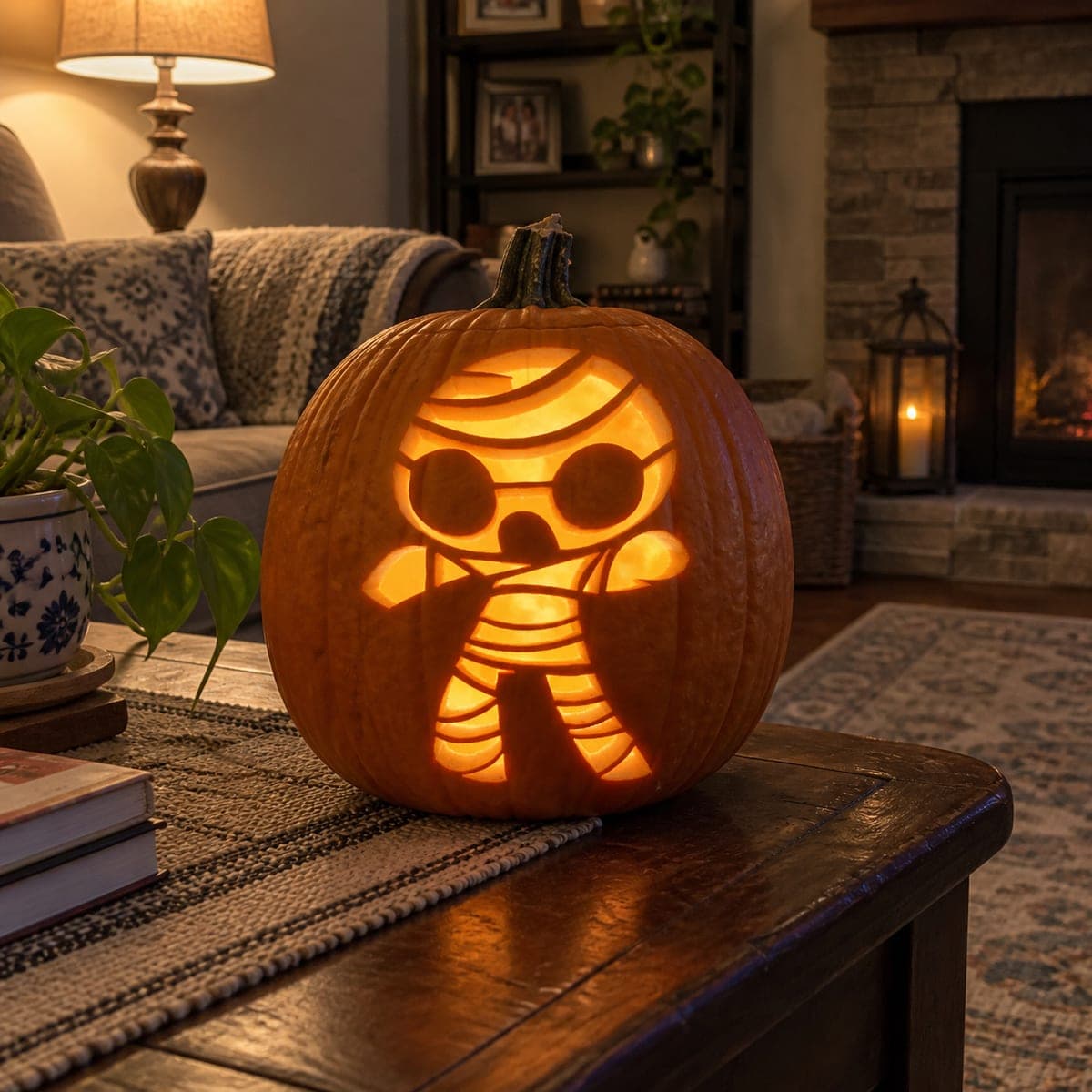 Round-Headed Mummy With Outstretched Arms Pumpkin