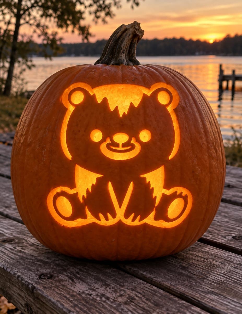 Seated Teddy Bear Pumpkin