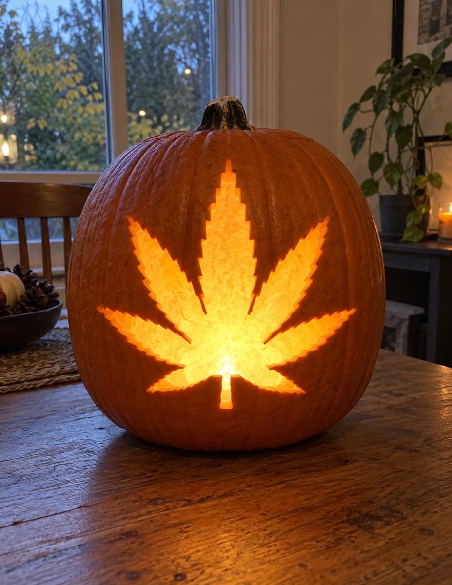 Seven-Point Cannabis Leaf Pumpkin