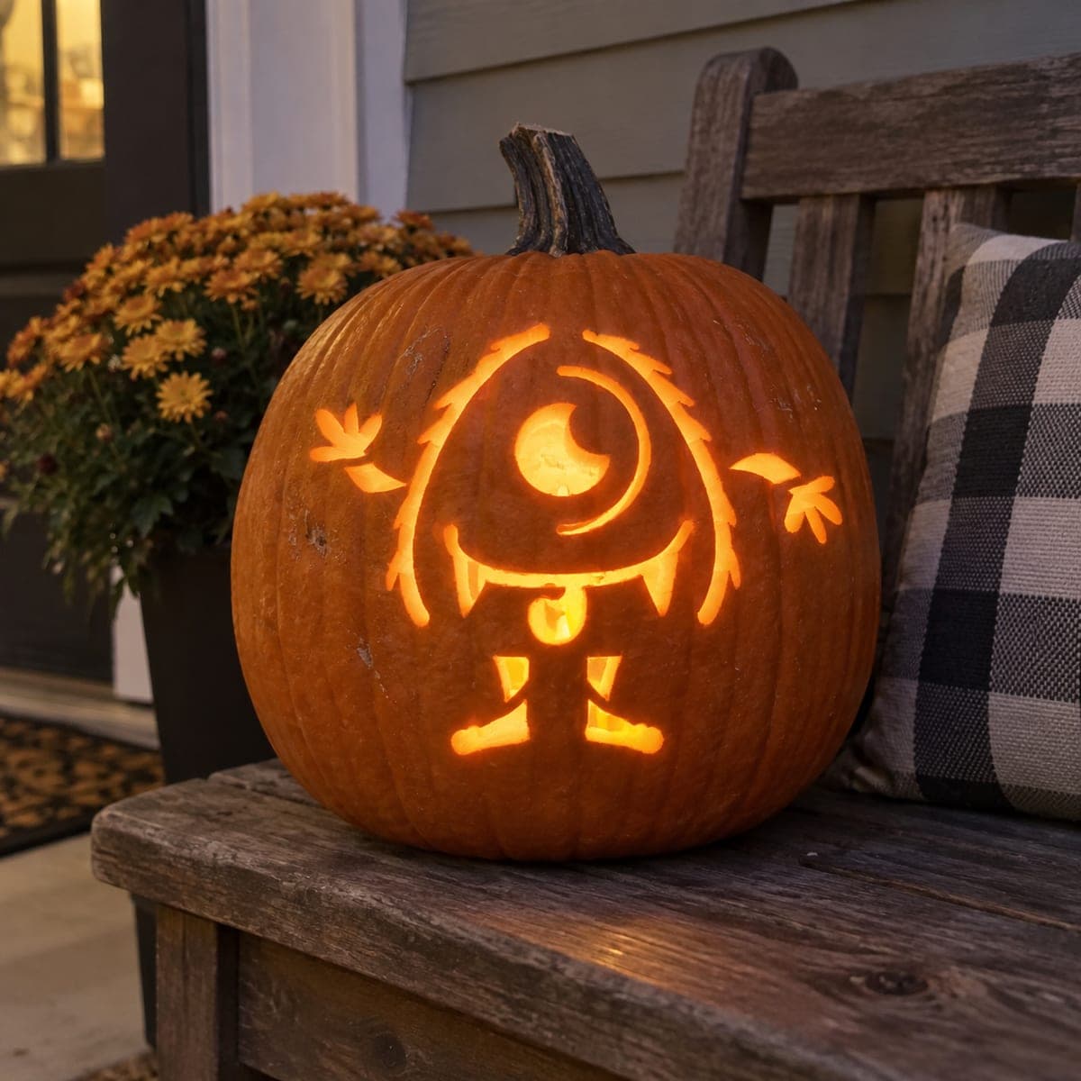 Shaggy Cyclops With Tiny Feet Pumpkin — process shot 2 of 2