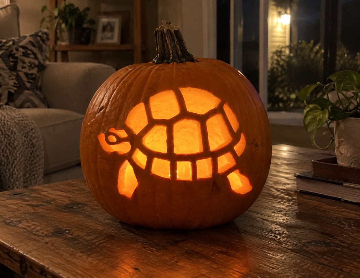 Sideways Tortoise With Large Shell Panels Pumpkin