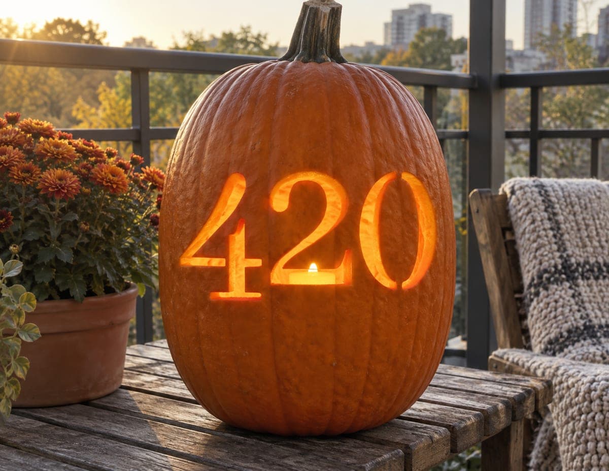 Simple 420 Numeral Pumpkin