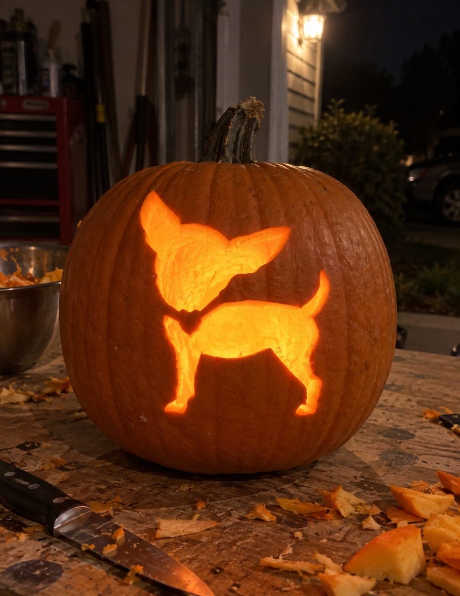 Simple Big-Eared Chihuahua Pumpkin