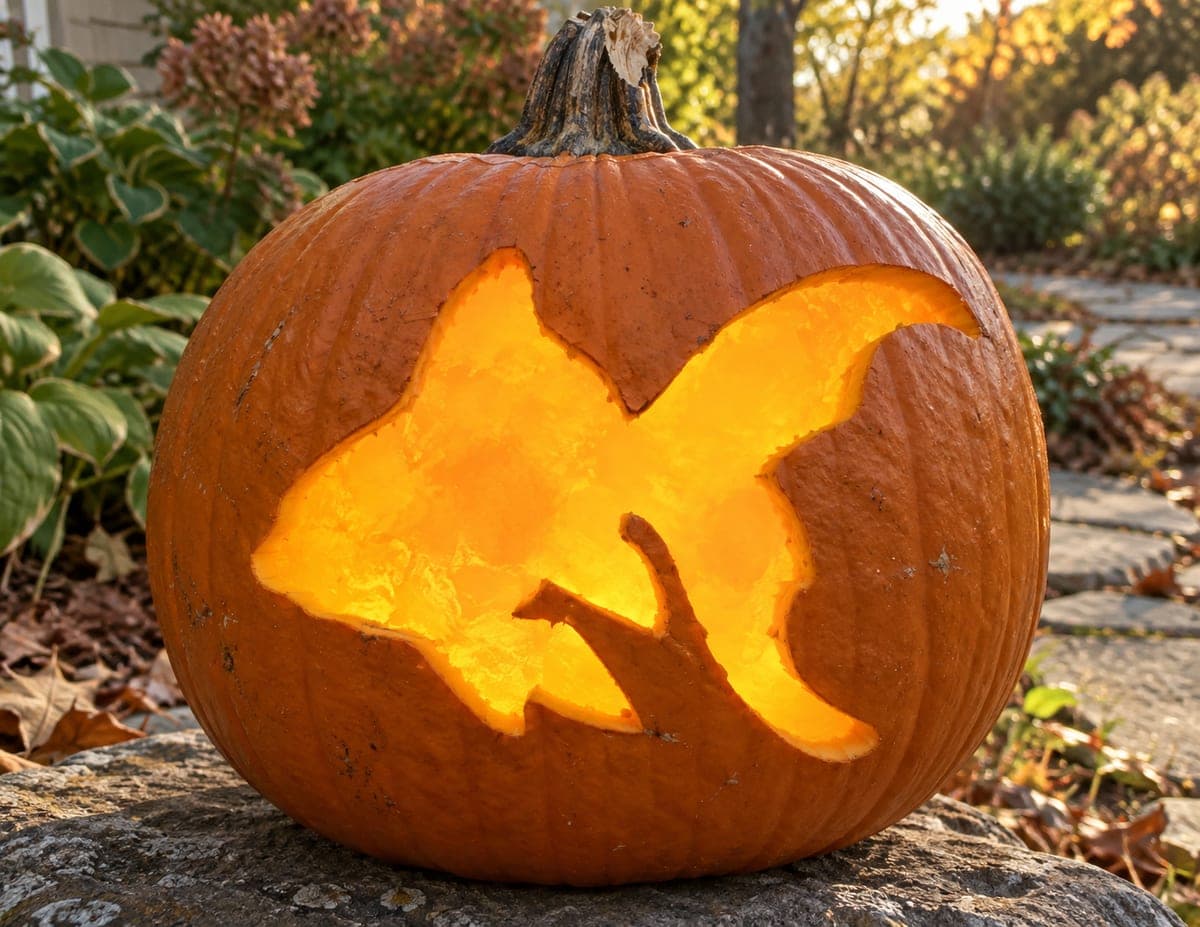 Simple Fan-Tailed Goldfish Pumpkin
