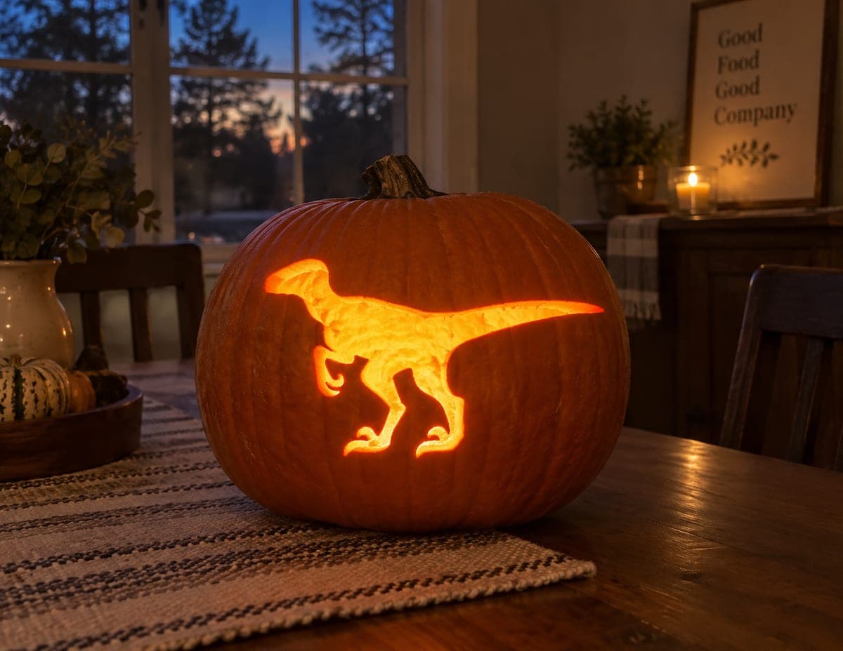 Simple Running Raptor Pumpkin