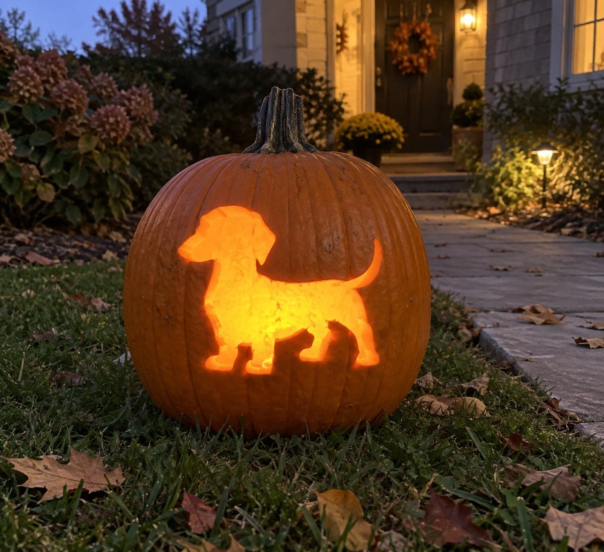 Simple Standing Dog Pumpkin