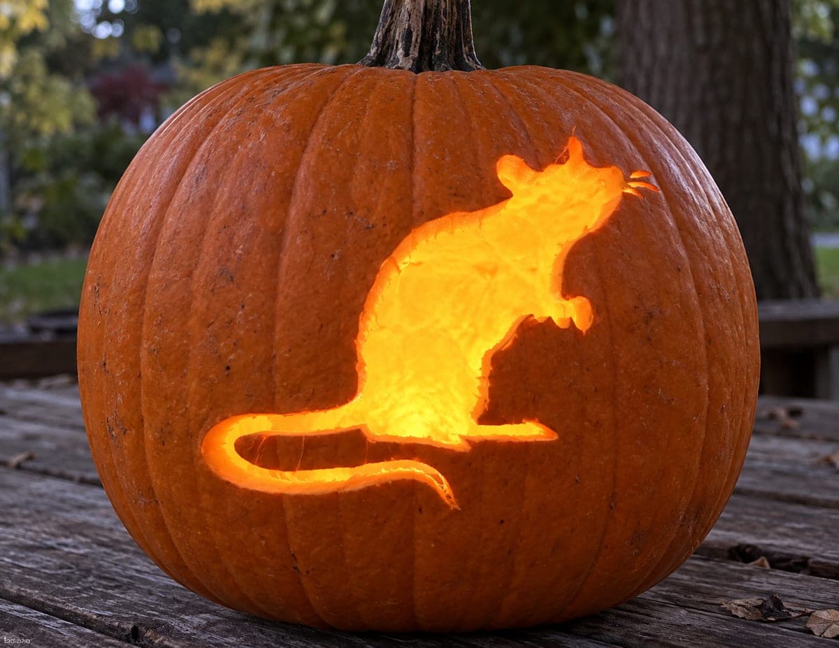 Simple Upright Mouse Pumpkin β process shot 2 of 2