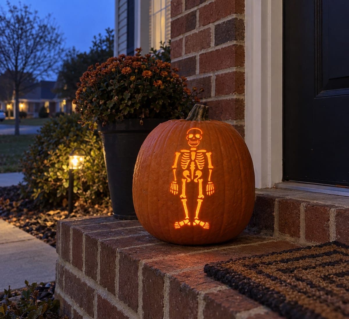 Small Standing Skeleton Pumpkin