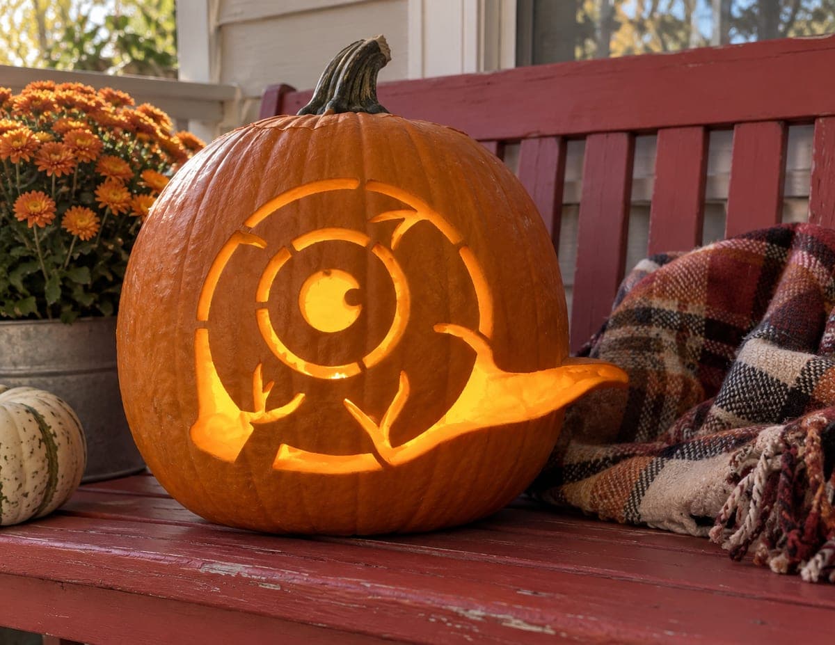 Snail With a Large Spiral Shell Pumpkin — process shot 2 of 2