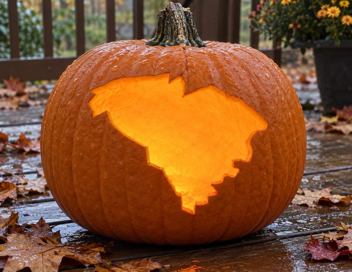 South Carolina State Silhouette Pumpkin