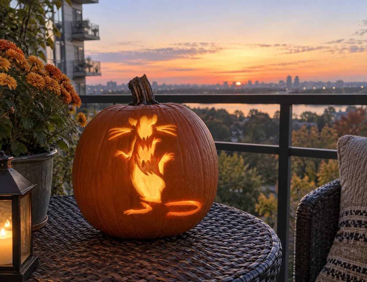 Startled Rat With Raised Paws Pumpkin