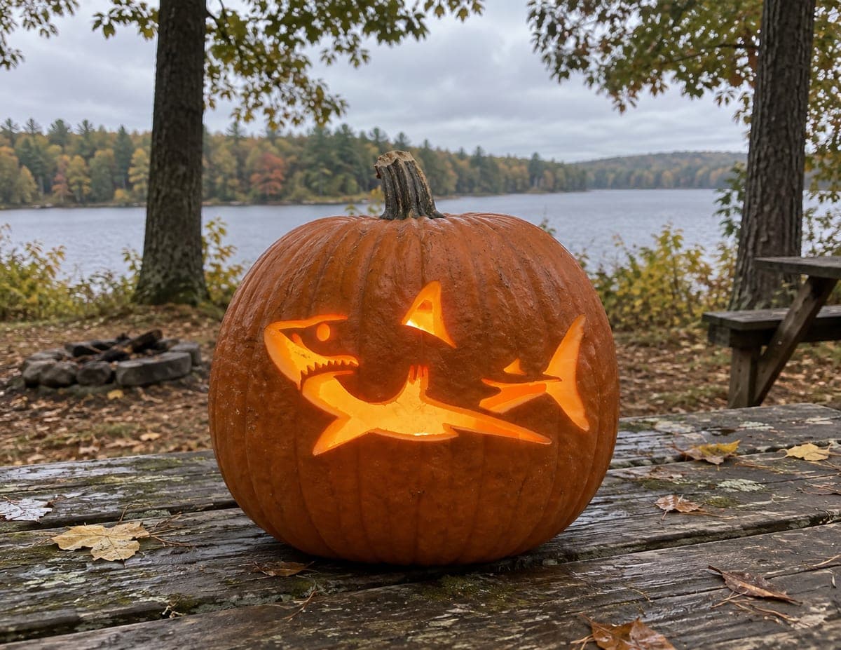 Swimming Shark Profile Pumpkin