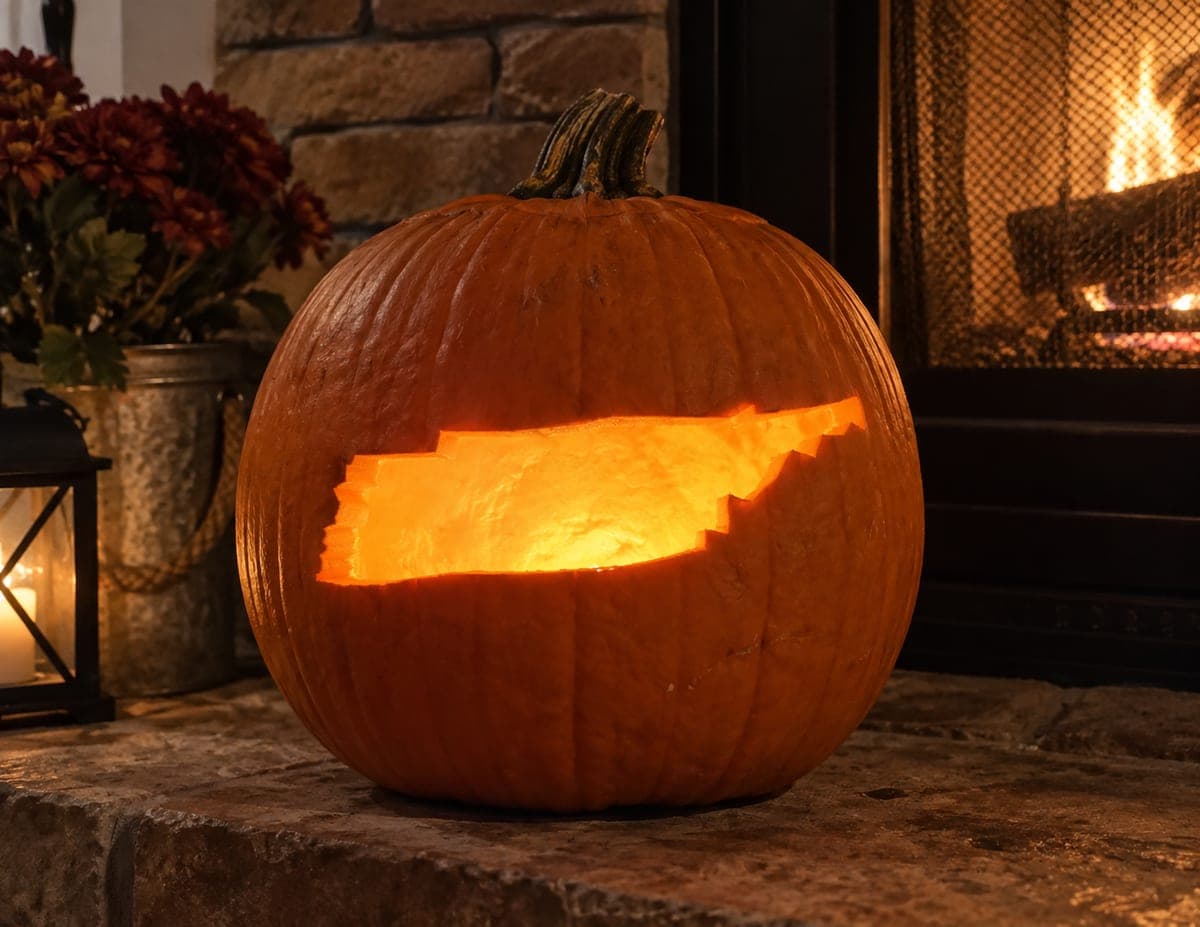 Tennessee Long State Map Pumpkin