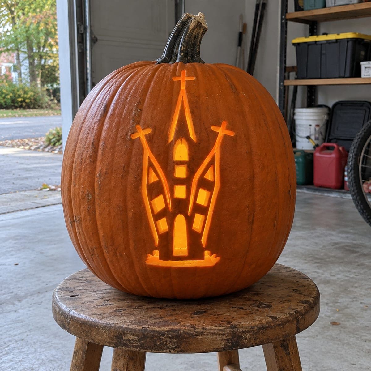 Three Spires Haunted House Pumpkin