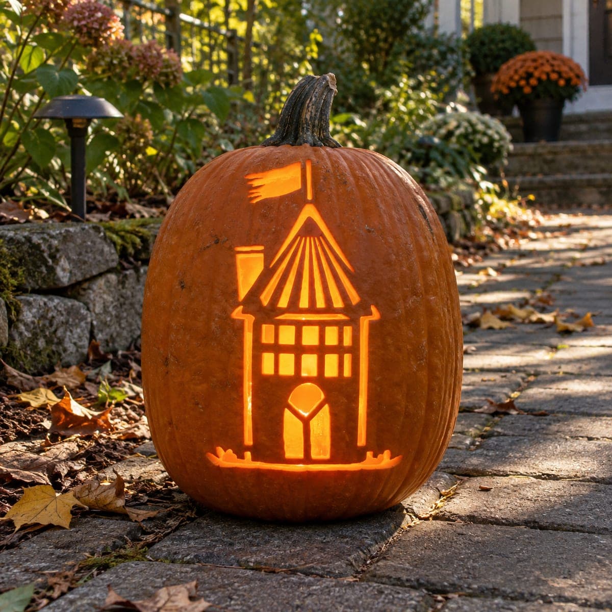 Timbered Haunted Tower Pumpkin