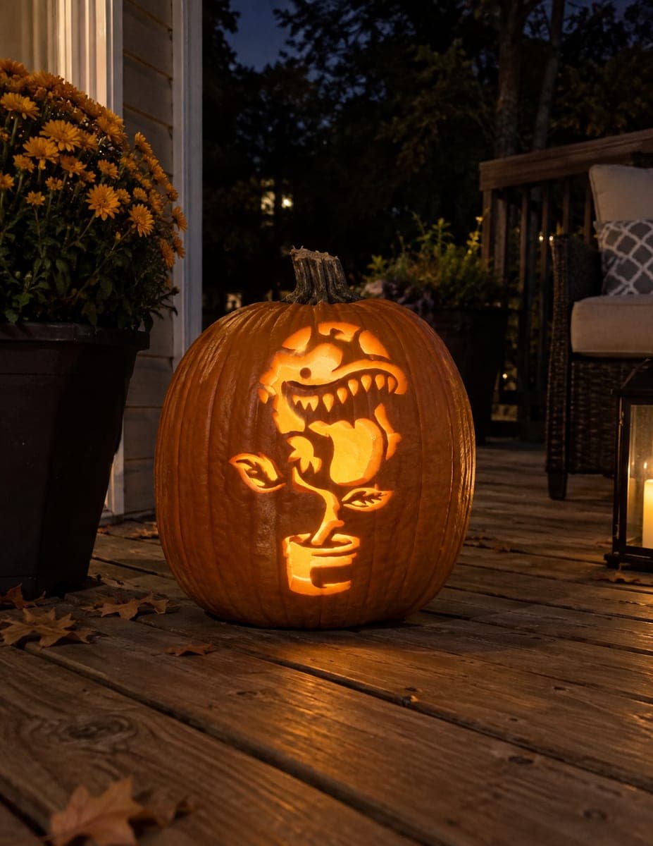 Toothy Potted Monster Plant Pumpkin