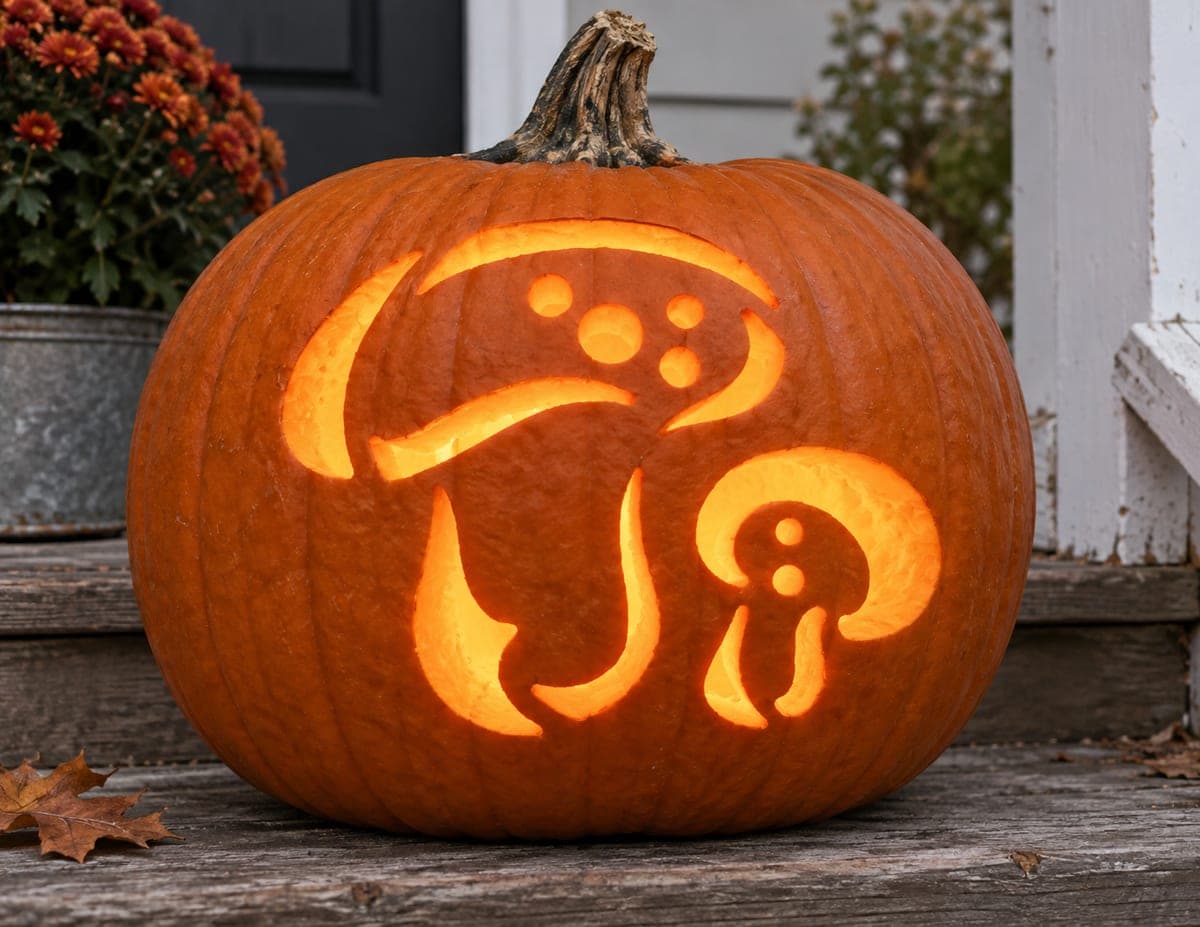 Two Spotted Mushrooms Pumpkin