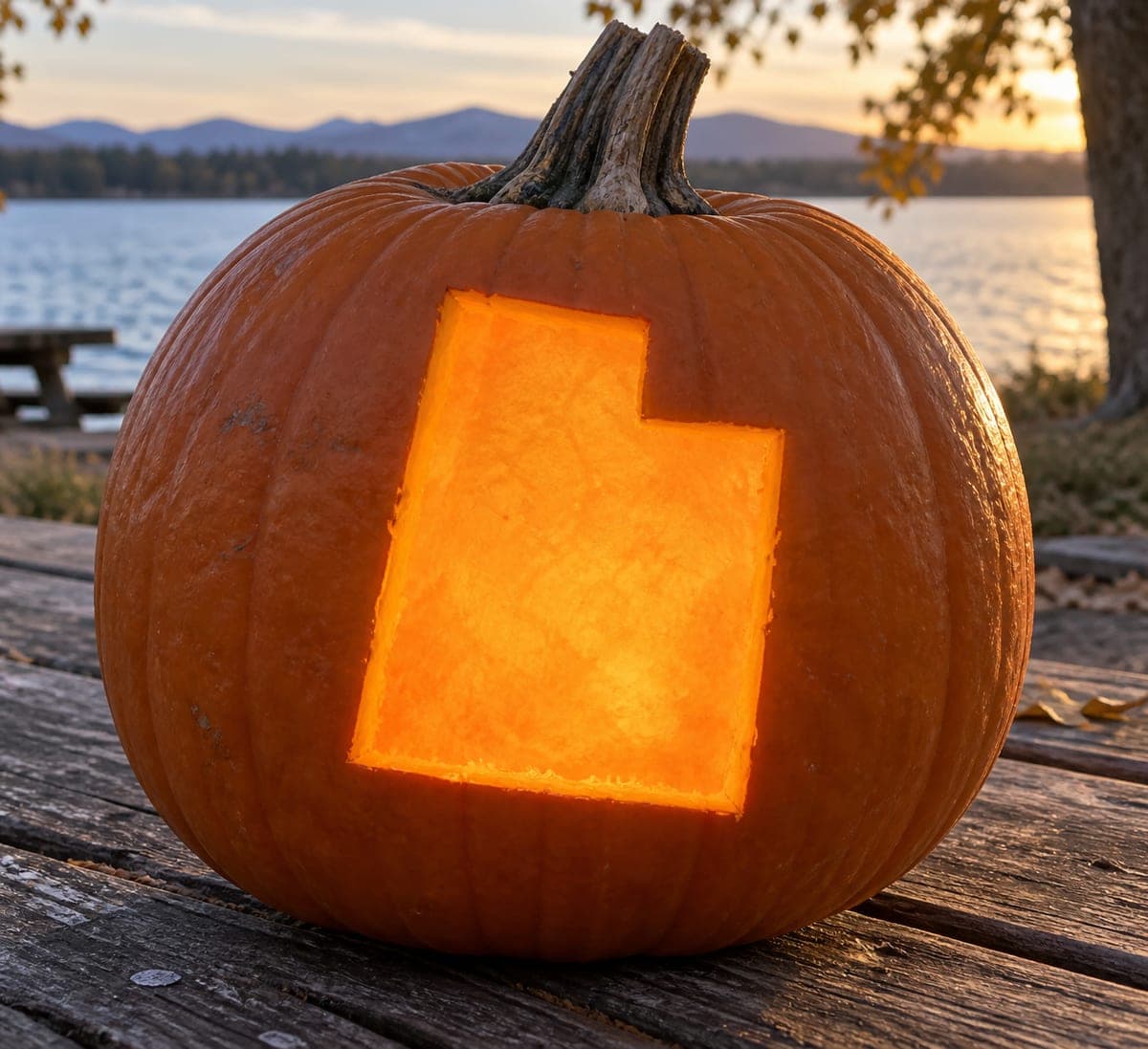 Utah Stepped State Outline Pumpkin