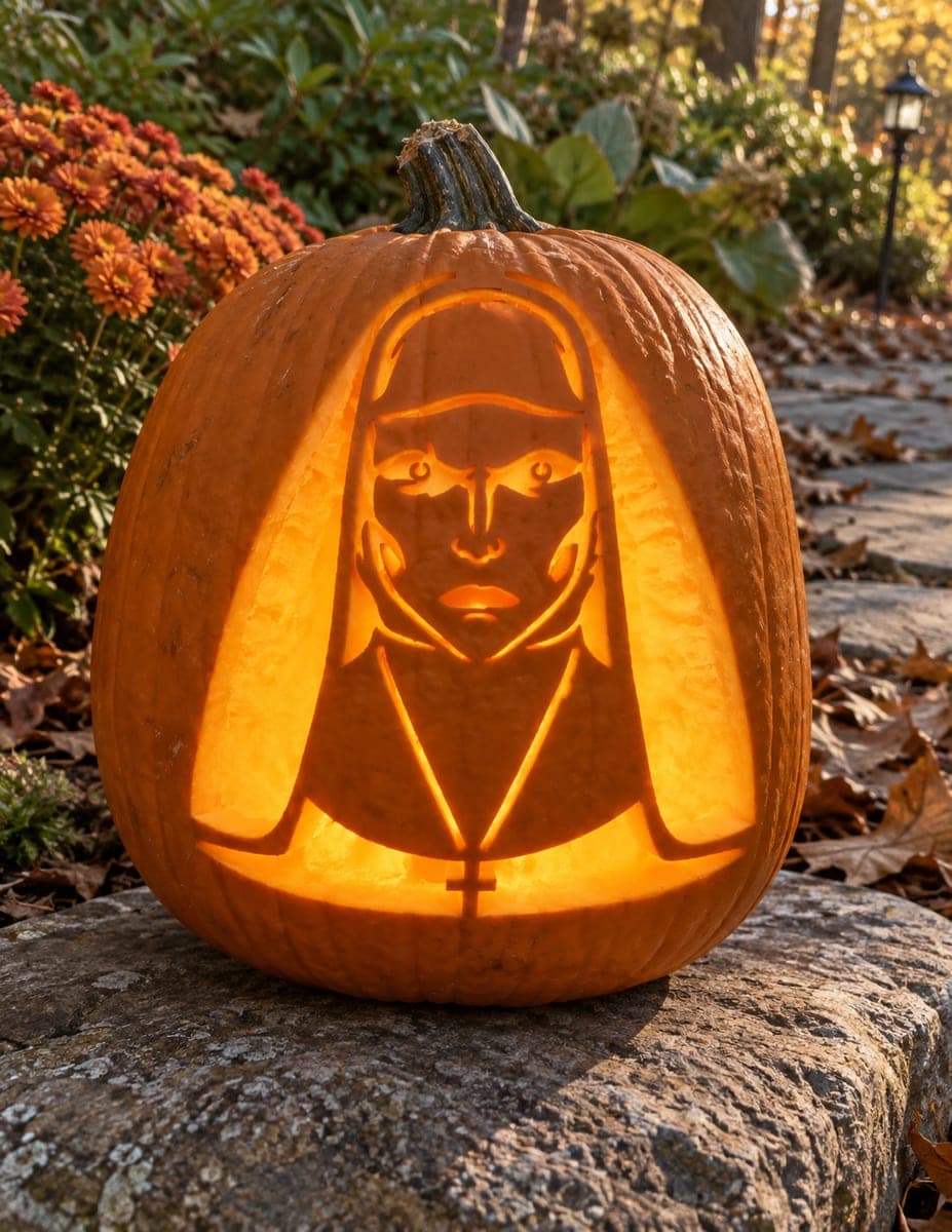 Veiled Nun Portrait Pumpkin