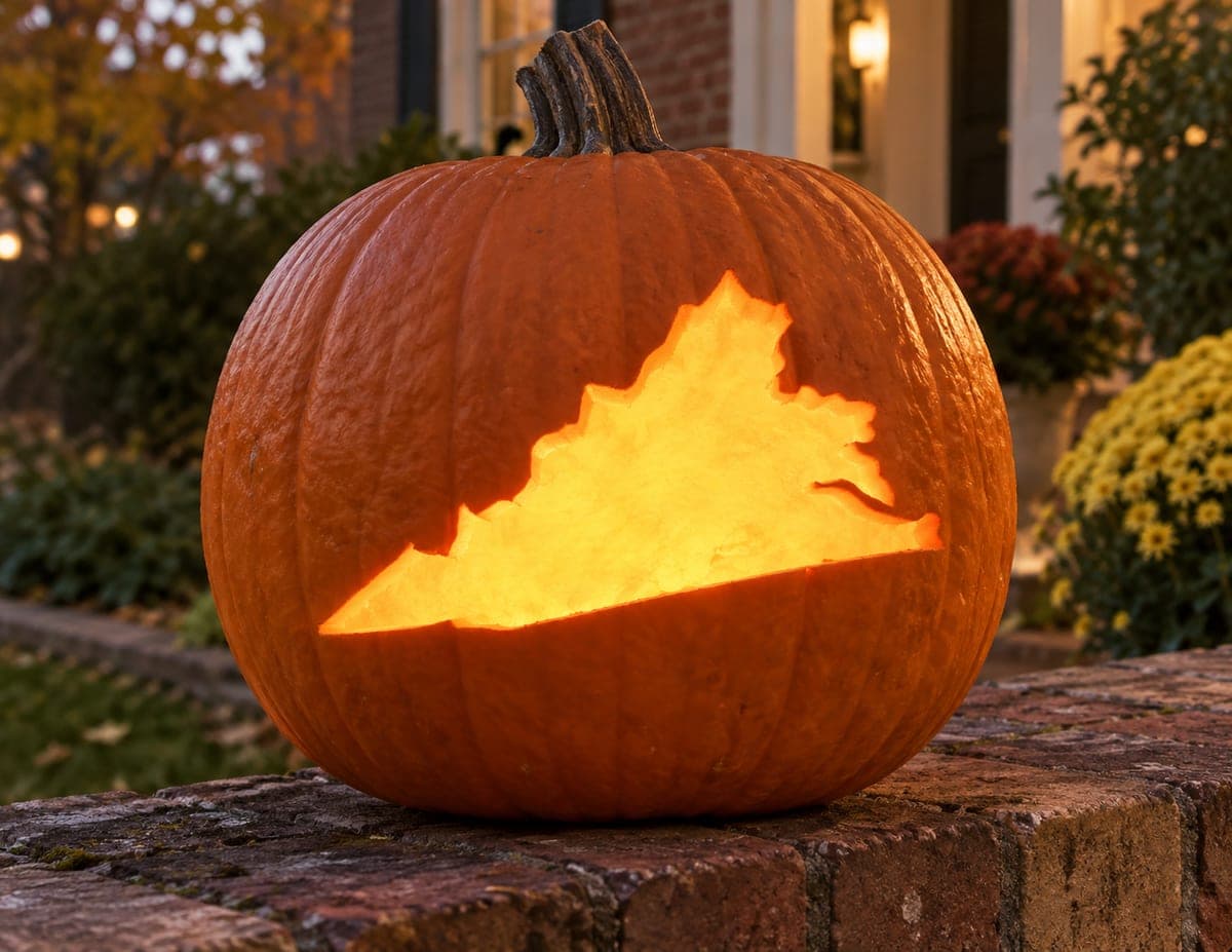Virginia State Outline Pumpkin
