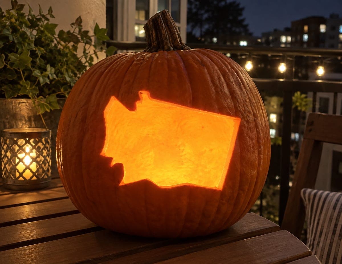 Washington State Silhouette Pumpkin