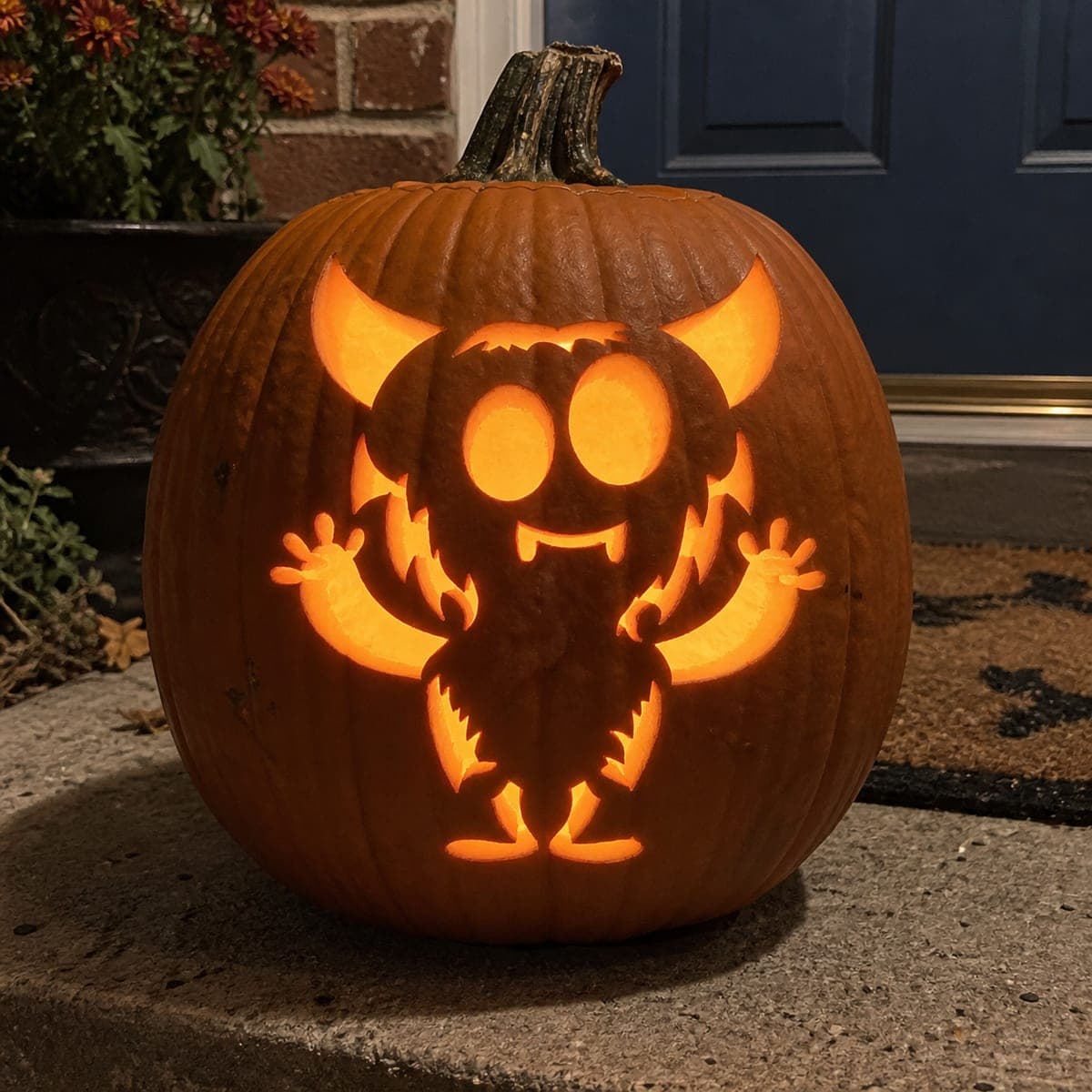 Waving Furry Monster Pumpkin