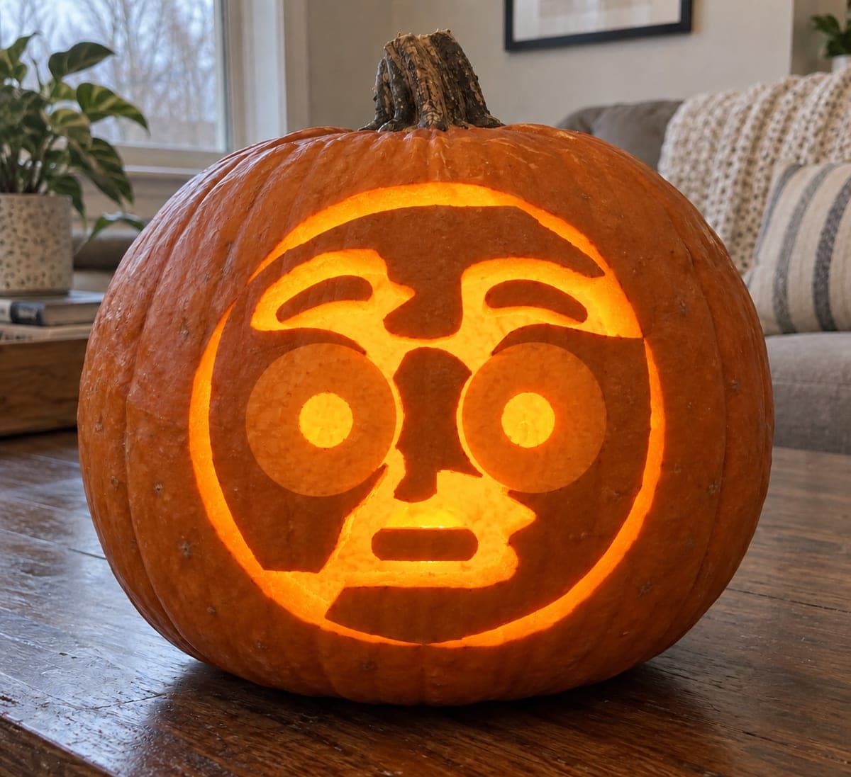 Wide-Eyed Flushed Emoji Pumpkin